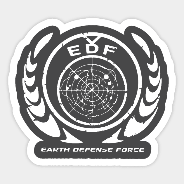 Earth Defense Force Logo - White Sticker by CustomDesig